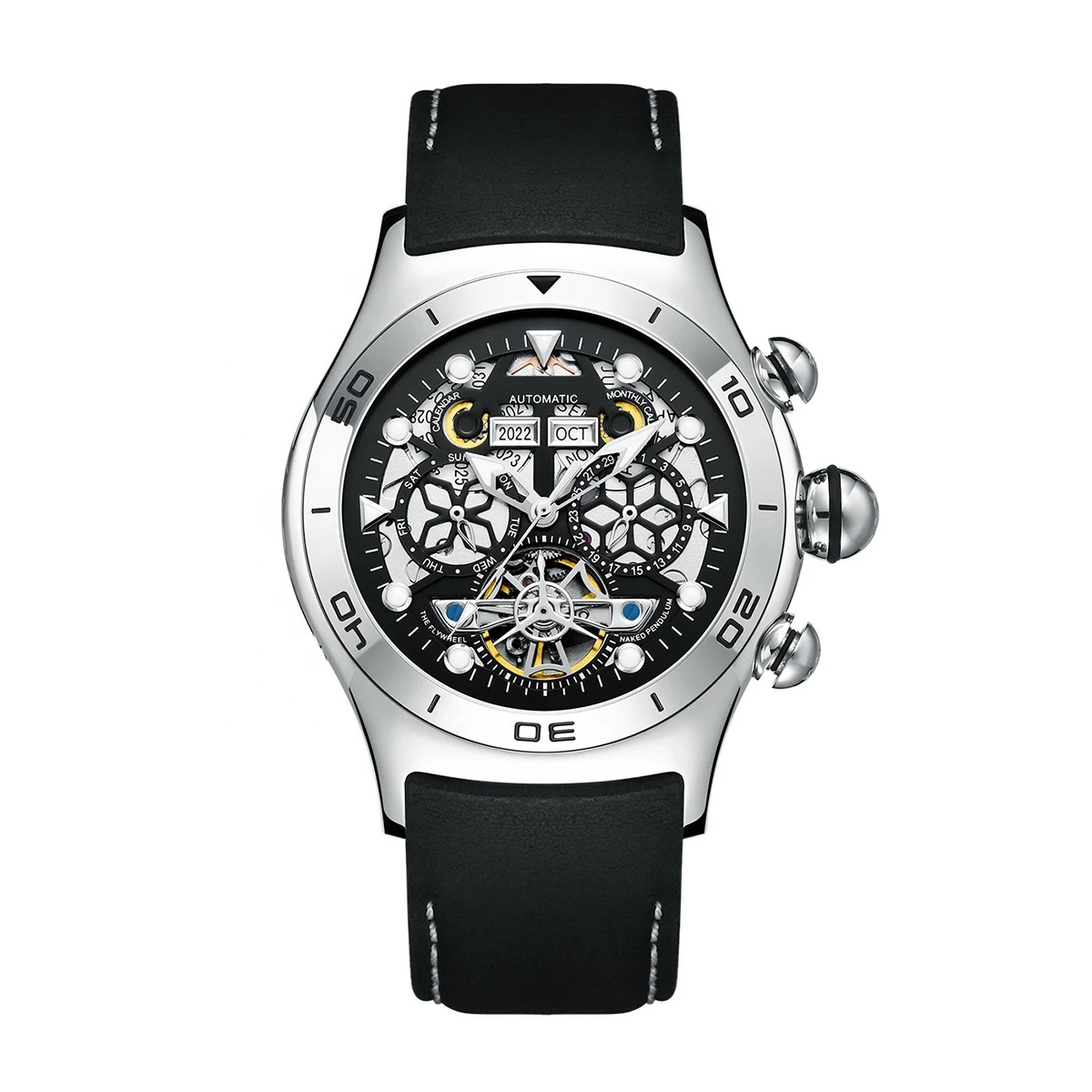 Montre chronographe automatique pour homme, verre saphir
